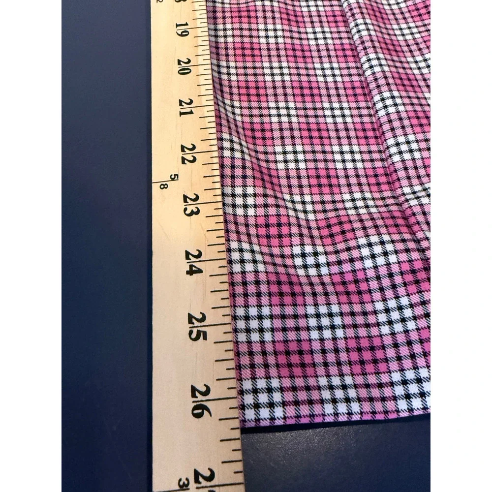 NWT J. Crew Cameron Slim Ankle Pant Pink Black Plaid Size 8 Preppy